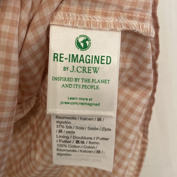 J Crew Gingham Smocked Waist tank top! New without tags. Front tie with V. - Picture 10 of 15